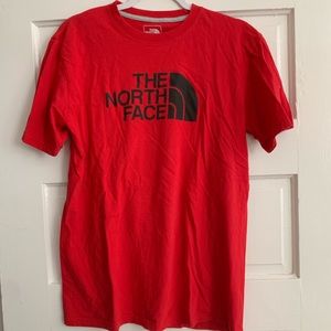 Red North Face shirt